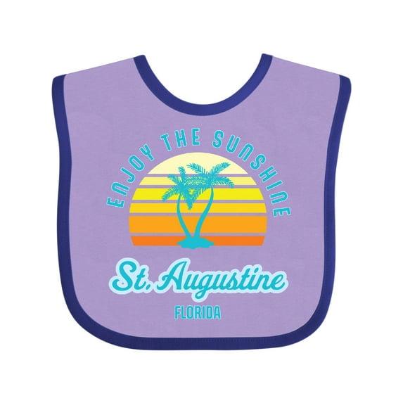 Inktastic Summer Enjoy the Sunshine St. Augustine Florida in Blue Boys or Girls Baby Bib