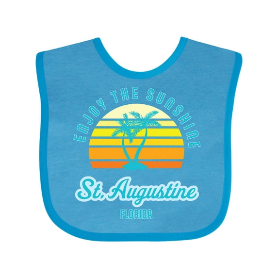 Inktastic Summer Enjoy the Sunshine St. Augustine Florida in Blue Boys or Girls Baby Bib
