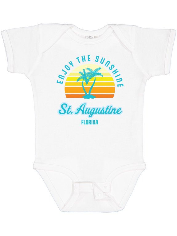 Summer Enjoy the Sunshine St. Augustine Florida in Blue Boys or Girls Baby Bodysuit