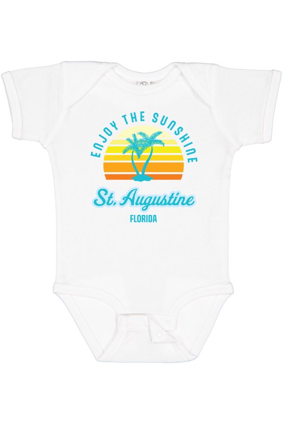Summer Enjoy the Sunshine St. Augustine Florida in Blue Boys or Girls Baby Bodysuit