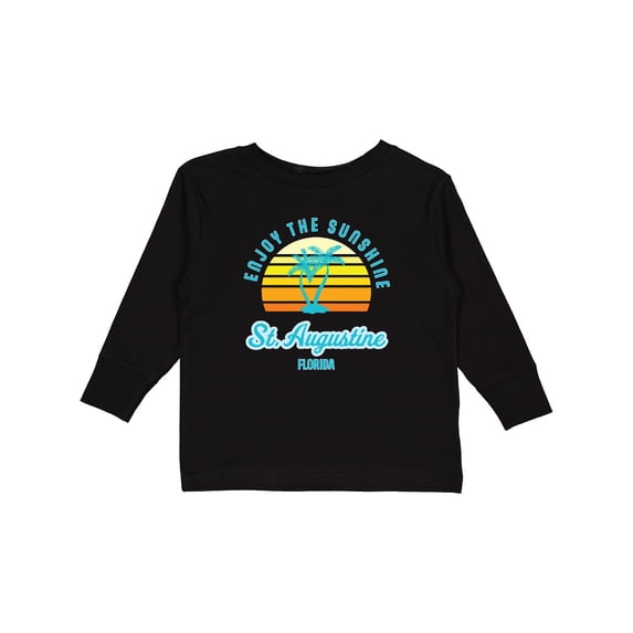 Inktastic Summer Enjoy the Sunshine St. Augustine Florida in Blue Boys or Girls Long Sleeve Toddler T-Shirt