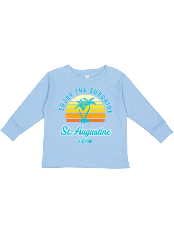 Summer Enjoy the Sunshine St. Augustine Florida in Blue Boys or Girls Long Sleeve Toddler T-Shirt