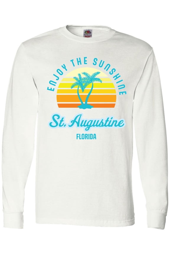 Summer Enjoy the Sunshine St. Augustine Florida in Blue Long Sleeve T-Shirt