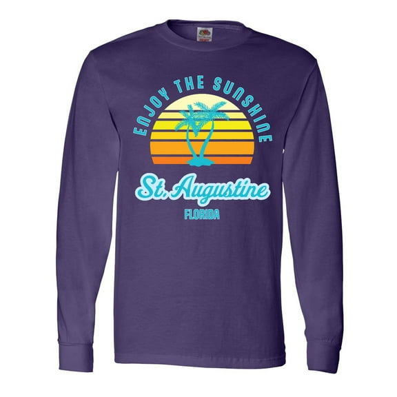 Inktastic Summer Enjoy the Sunshine St. Augustine Florida in Blue Long Sleeve T-Shirt