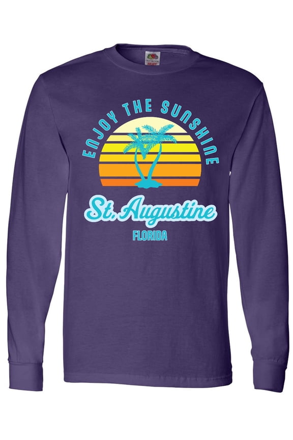 Summer Enjoy the Sunshine St. Augustine Florida in Blue Long Sleeve T-Shirt