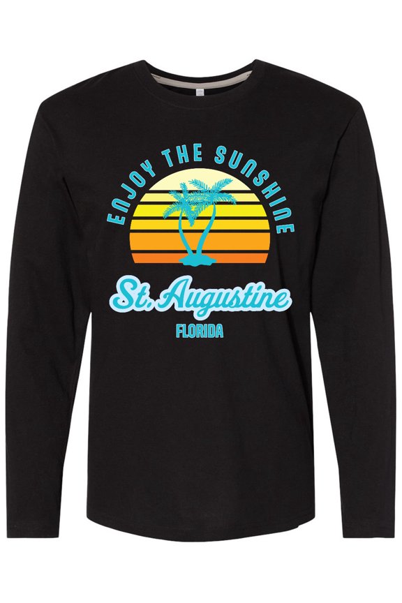 Summer Enjoy the Sunshine St. Augustine Florida in Blue Long Sleeve T-Shirt