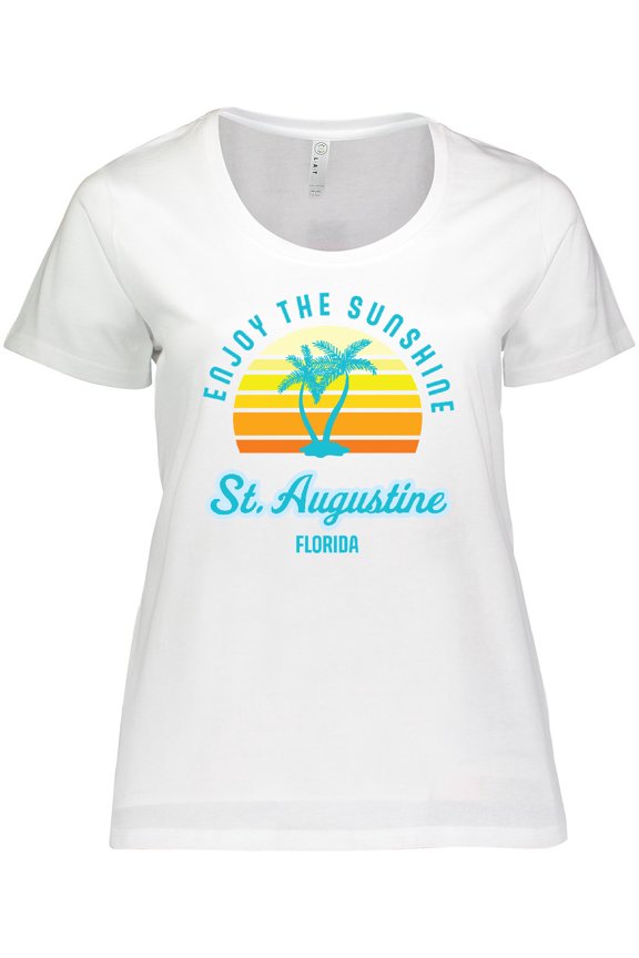 Summer Enjoy the Sunshine St. Augustine Florida in Blue Women's Plus Size T-Shirt