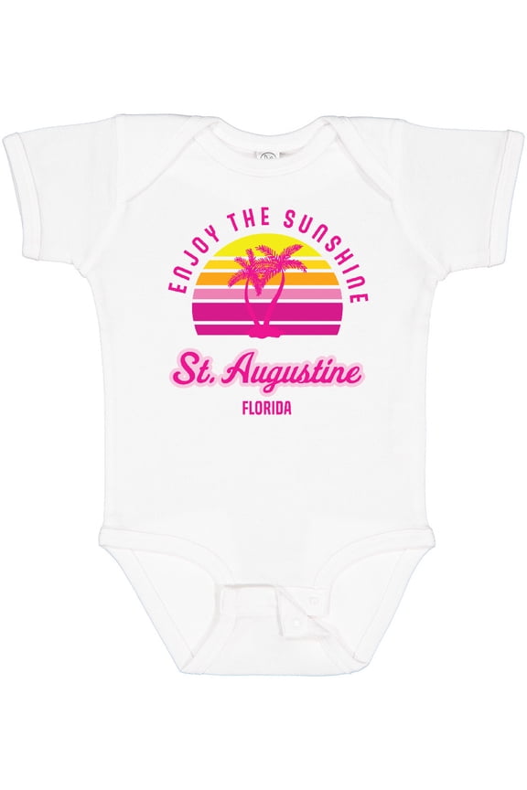 Summer Enjoy the Sunshine St. Augustine Florida in Pink Boys or Girls Baby Bodysuit