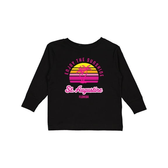Inktastic Summer Enjoy the Sunshine St. Augustine Florida in Pink Boys or Girls Long Sleeve Toddler T-Shirt