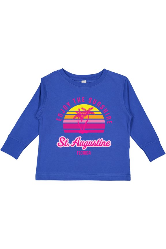 Summer Enjoy the Sunshine St. Augustine Florida in Pink Boys or Girls Long Sleeve Toddler T-Shirt