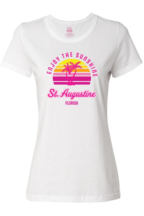 Summer Enjoy the Sunshine St. Augustine Florida in Pink Women's T-Shirt