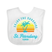 Inktastic Summer Enjoy the Sunshine St. Petersburg Florida in Blue Boys or Girls Baby Bib