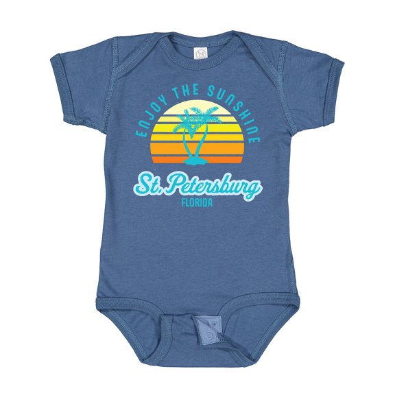 Inktastic Summer Enjoy the Sunshine St. Petersburg Florida in Blue Boys or Girls Baby Bodysuit