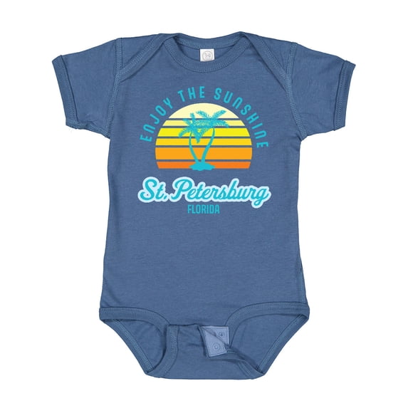 Inktastic Summer Enjoy the Sunshine St. Petersburg Florida in Blue Boys or Girls Baby Bodysuit