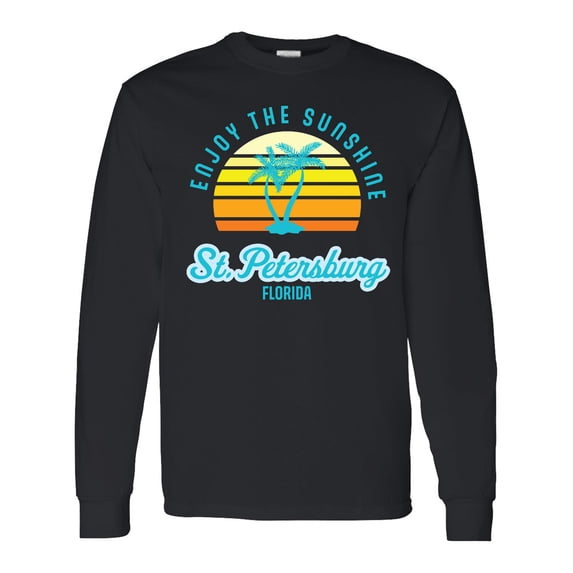 Inktastic Summer Enjoy the Sunshine St. Petersburg Florida in Blue Long Sleeve T-Shirt