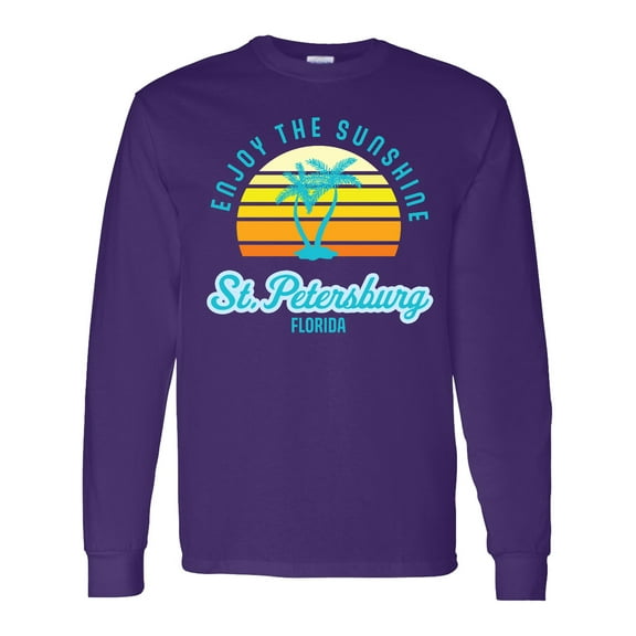 Inktastic Summer Enjoy the Sunshine St. Petersburg Florida in Blue Long Sleeve T-Shirt