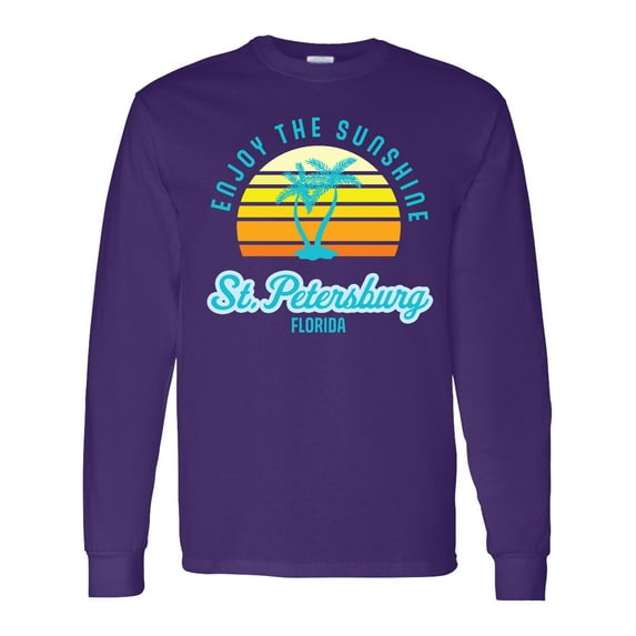 Inktastic Summer Enjoy the Sunshine St. Petersburg Florida in Blue Long Sleeve T-Shirt
