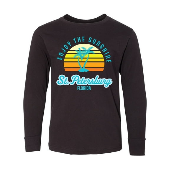 Inktastic Summer Enjoy the Sunshine St. Petersburg Florida in Blue Long Sleeve Youth T-Shirt