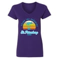 thumbnail image 1 of Inktastic Summer Enjoy the Sunshine St. Petersburg Florida in Blue Women's V-Neck T-Shirt, 1 of 5