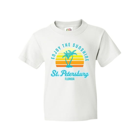 Inktastic Summer Enjoy the Sunshine St. Petersburg Florida in Blue Youth T-Shirt