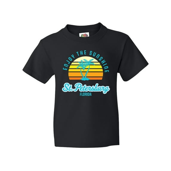 Inktastic Summer Enjoy the Sunshine St. Petersburg Florida in Blue Youth T-Shirt