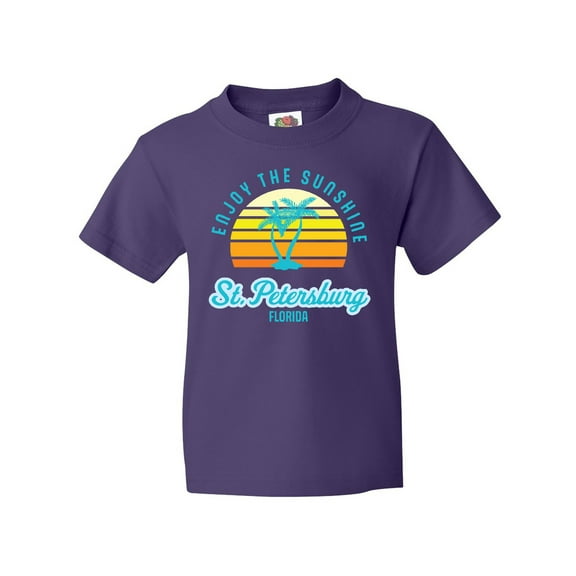 Inktastic Summer Enjoy the Sunshine St. Petersburg Florida in Blue Youth T-Shirt