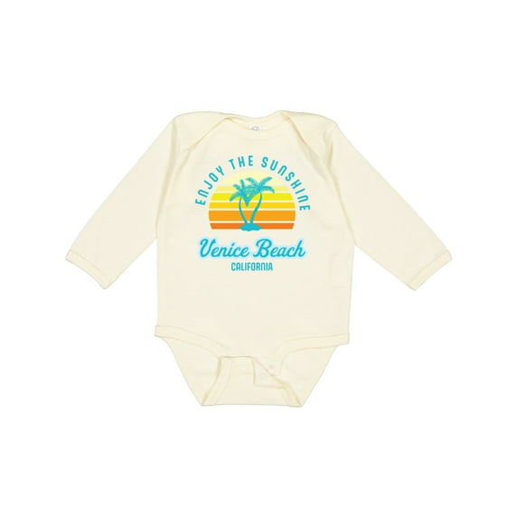 Inktastic Summer Enjoy the Sunshine Venice Beach California in Blue Boys or Girls Long Sleeve Baby Bodysuit