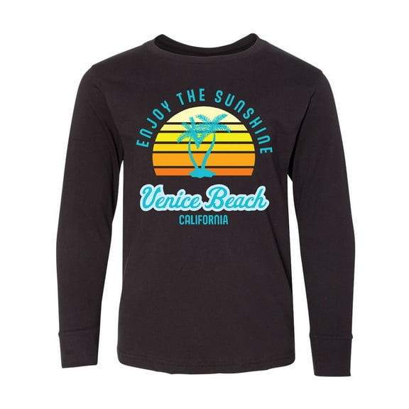 Inktastic Summer Enjoy the Sunshine Venice Beach California in Blue Long Sleeve Youth T-Shirt