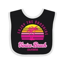 Inktastic Summer Enjoy the Sunshine Venice Beach California in Pink Boys or Girls Baby Bib