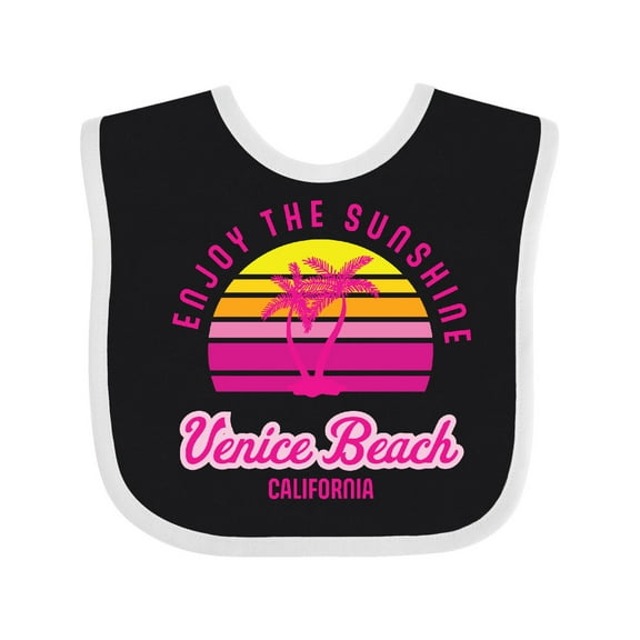 Inktastic Summer Enjoy the Sunshine Venice Beach California in Pink Boys or Girls Baby Bib