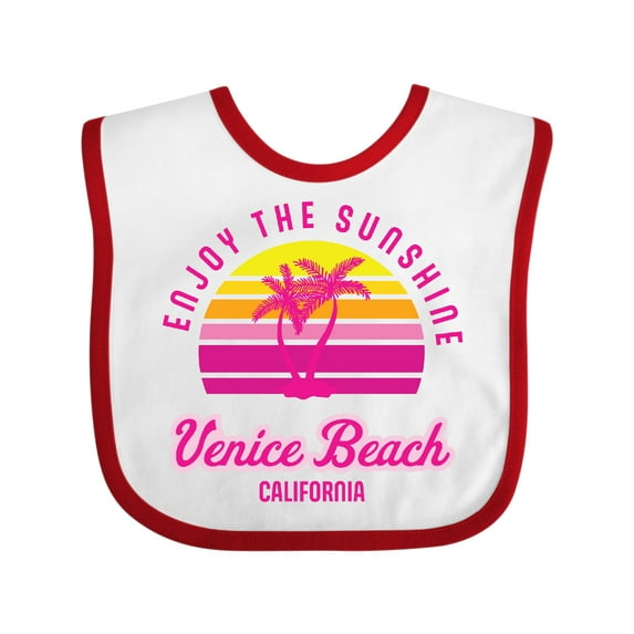 Inktastic Summer Enjoy the Sunshine Venice Beach California in Pink Boys or Girls Baby Bib