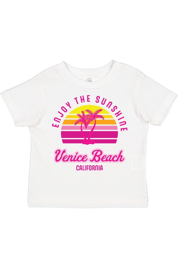 Summer Enjoy the Sunshine Venice Beach California in Pink Boys or Girls Toddler T-Shirt