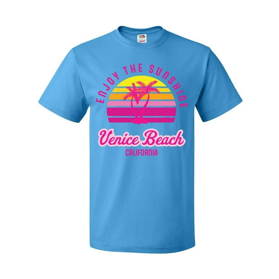 Inktastic Summer Enjoy the Sunshine Venice Beach California in Pink T-Shirt