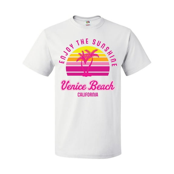 Inktastic Summer Enjoy the Sunshine Venice Beach California in Pink T-Shirt
