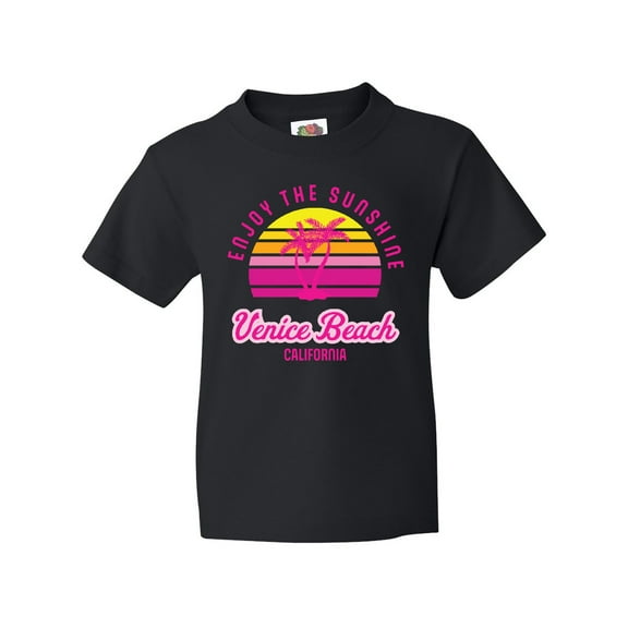 Inktastic Summer Enjoy the Sunshine Venice Beach California in Pink Youth T-Shirt