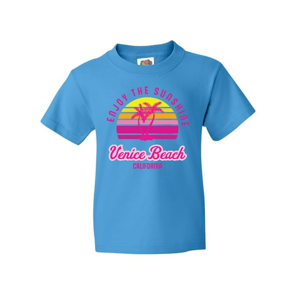 Inktastic Summer Enjoy the Sunshine Venice Beach California in Pink Youth T-Shirt