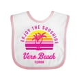 thumbnail image 1 of Inktastic Summer Enjoy the Sunshine Vero Beach Florida in Pink Boys or Girls Baby Bib, 1 of 4