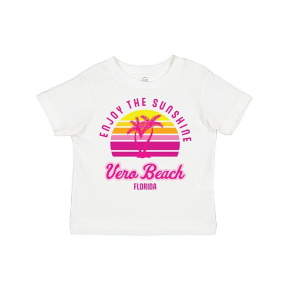 Inktastic Summer Enjoy the Sunshine Vero Beach Florida in Pink Boys or Girls Toddler T-Shirt