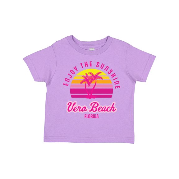 Inktastic Summer Enjoy the Sunshine Vero Beach Florida in Pink Boys or Girls Toddler T-Shirt