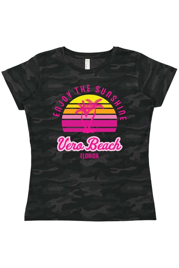 Summer Enjoy the Sunshine Vero Beach Florida in Pink Women's T-Shirt