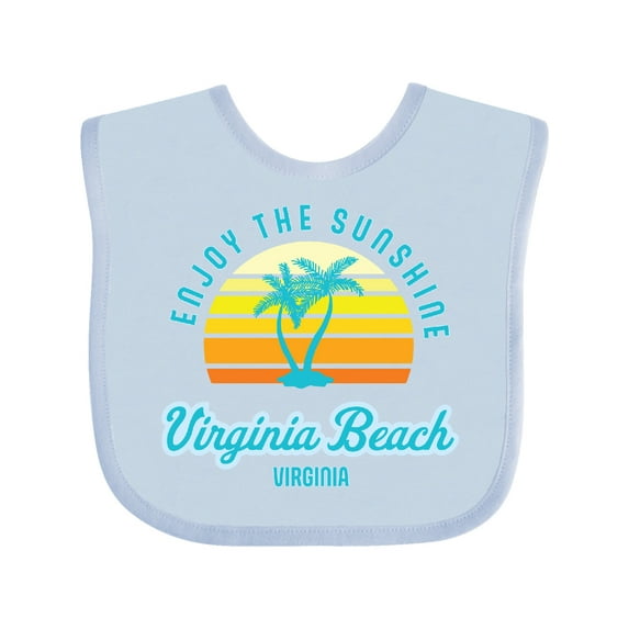 Inktastic Summer Enjoy the Sunshine Virginia Beach Virginia in Blue Boys or Girls Baby Bib