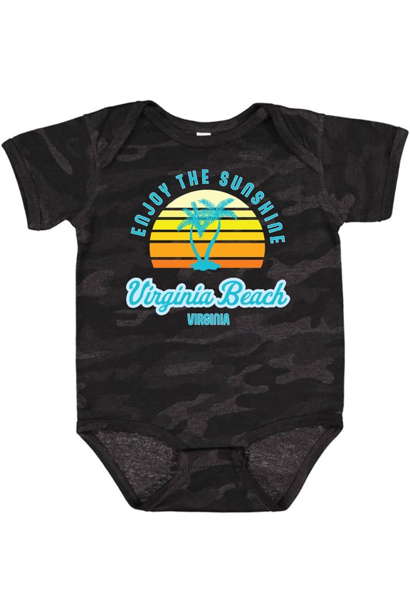 Summer Enjoy the Sunshine Virginia Beach Virginia in Blue Boys or Girls Baby Bodysuit