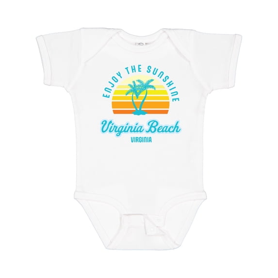 Inktastic Summer Enjoy the Sunshine Virginia Beach Virginia in Blue Boys or Girls Baby Bodysuit