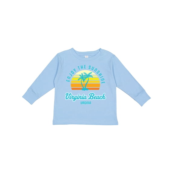 Inktastic Summer Enjoy the Sunshine Virginia Beach Virginia in Blue Boys or Girls Long Sleeve Toddler T-Shirt