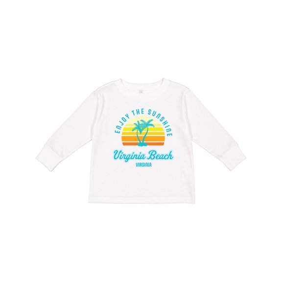 Inktastic Summer Enjoy the Sunshine Virginia Beach Virginia in Blue Boys or Girls Long Sleeve Toddler T-Shirt