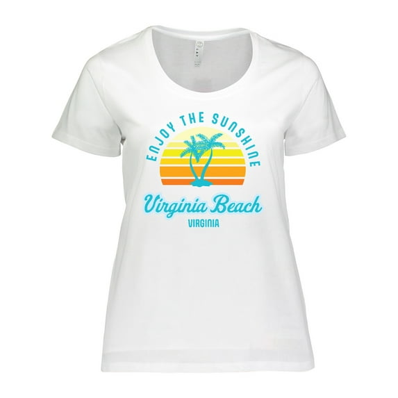 Inktastic Summer Enjoy the Sunshine Virginia Beach Virginia in Blue Women's Plus Size T-Shirt