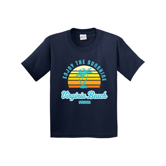 Inktastic Summer Enjoy the Sunshine Virginia Beach Virginia in Blue Youth T-Shirt