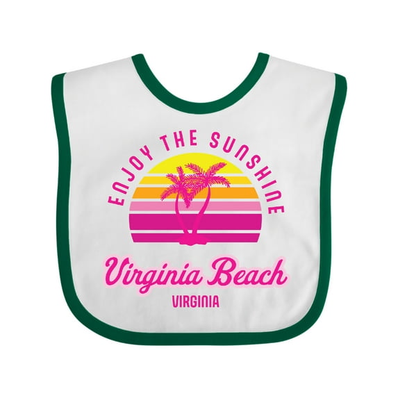 Inktastic Summer Enjoy the Sunshine Virginia Beach Virginia in Pink Boys or Girls Baby Bib