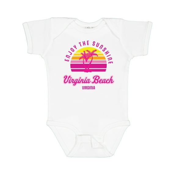 Inktastic Summer Enjoy the Sunshine Virginia Beach Virginia in Pink Boys or Girls Baby Bodysuit