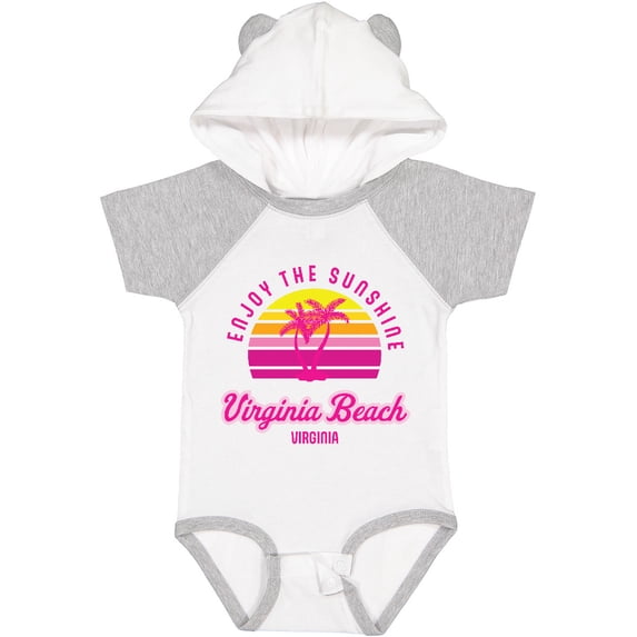 Inktastic Summer Enjoy the Sunshine Virginia Beach Virginia in Pink Boys or Girls Baby Bodysuit
